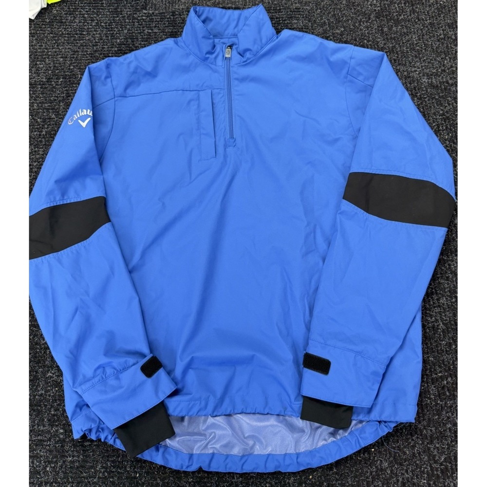 Callaway Weather Series 1/4 Zip Windbreaker Jacket Mens Small Blue Golf Pullover
